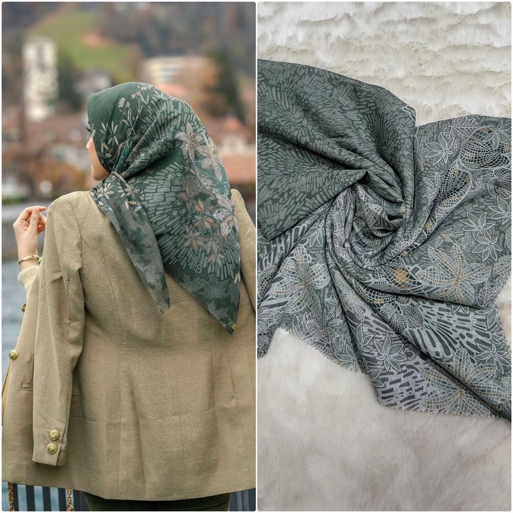 Voal Motif Premium / Hijab Segi Empat Voal Motif Premium Lasercut / Jilbab Voal Motif Premium Laser 