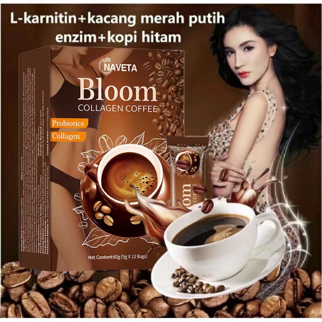 

[ ISI 10 SACHET ] 60gr Bloom Collagen Coffee Instant coffee Original 100% Robusta Collagen Drink Glutathione Slim Detox | Kopi Sanger | Kopi Ulee Kareng | Kopi Sachet