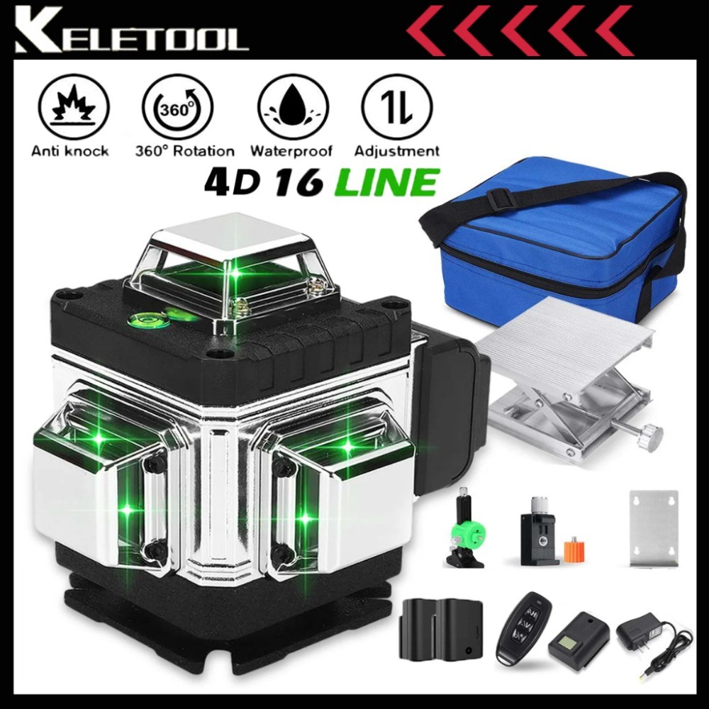 16 Line 4D Laser Sinar UV Multifungsi Level Tingka Alat Perata Laser Leveling 16 Line Waterpass Lase