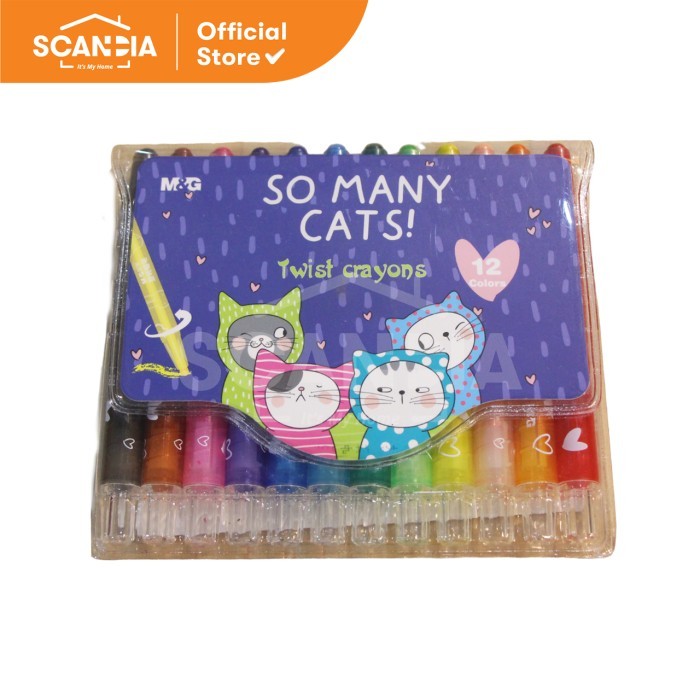 

SCANDIA Krayon So Many Cats Twistable Crayon 12 Colors Pvc (AGMX4336)