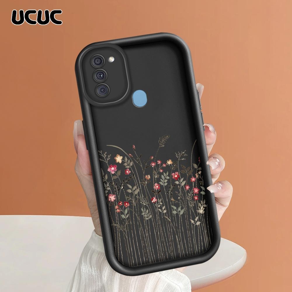 UCUC Compitable With Samsung A11 M11 Soft Silicone Retro Flower Floral Pattern Untuk Phone Case Casi