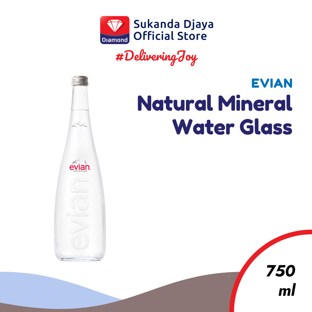 Evian Natural Mineral Water Glass 750 Ml