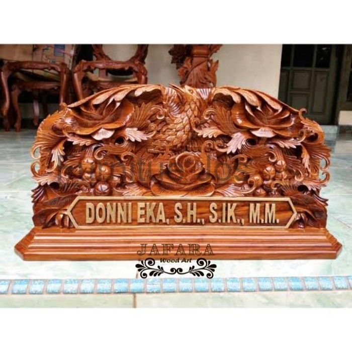 

Papan Nama Kayu Jati Full Ukir Relung, Papan Nama Meja Kantor FJ557