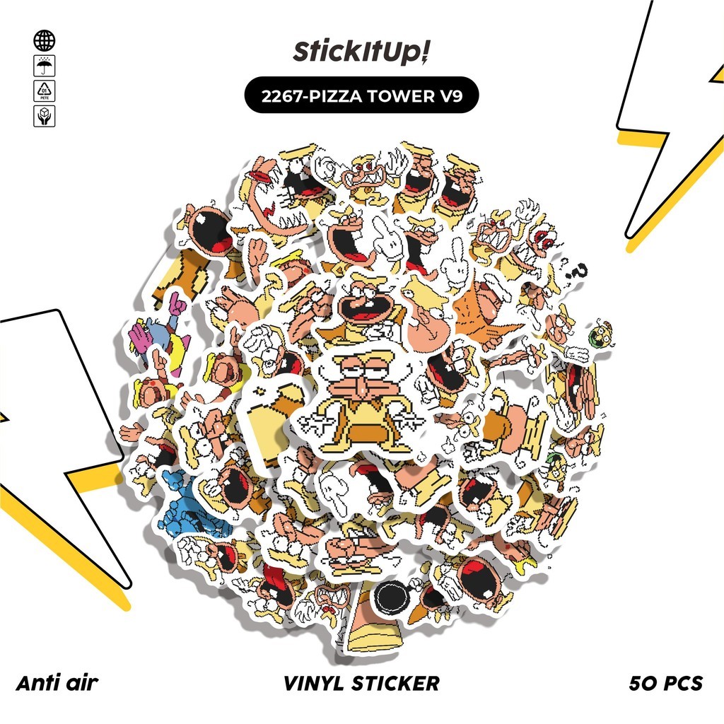 

COD✨ 50 Pcs Stiker PIZZA TOWER V9 Lucu Anti Air Untuk Dekorasi Notebook Sepeda Skateboard Handphone DIY