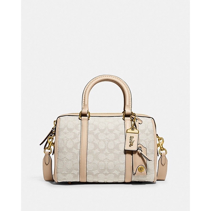 Tas wanita RUBY SATCHEL 25 IN SIGNATURE TEXTILE JACQUARD CA117 C8529 Shoulder Bag