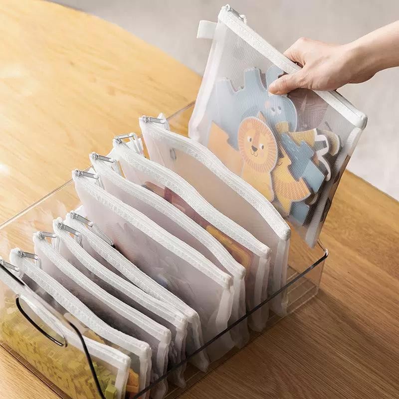 

Zipper Bag A4/A5/A6 Tas Pensil Kantong Penyimpan Mainan Dokumen Puzzle Anak Dompet Serbaguna Tempat Pensil Tas Cases Penyimpanan Transparan Kosmetik Student Stationery Storage Bag