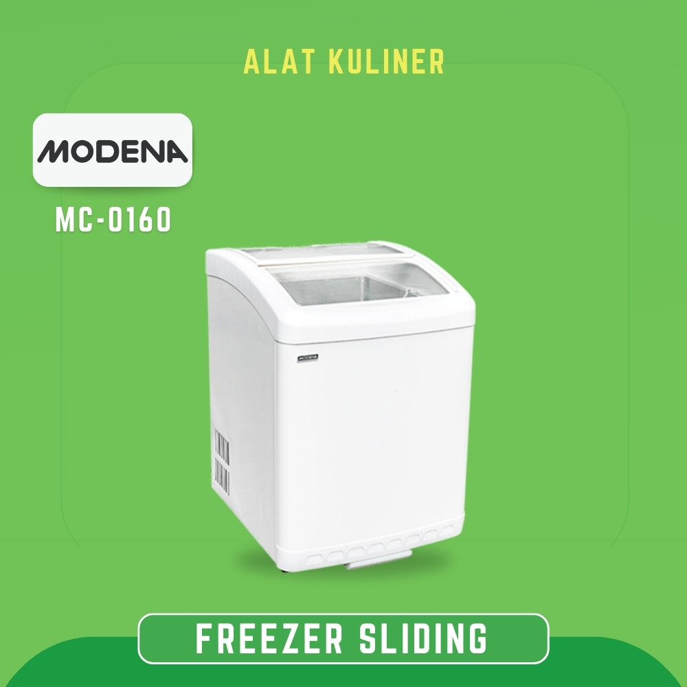 Chest Freezer MODENA MC-0160-W Freezer Sliding Glass Conserva Kapasitas 156 Liter