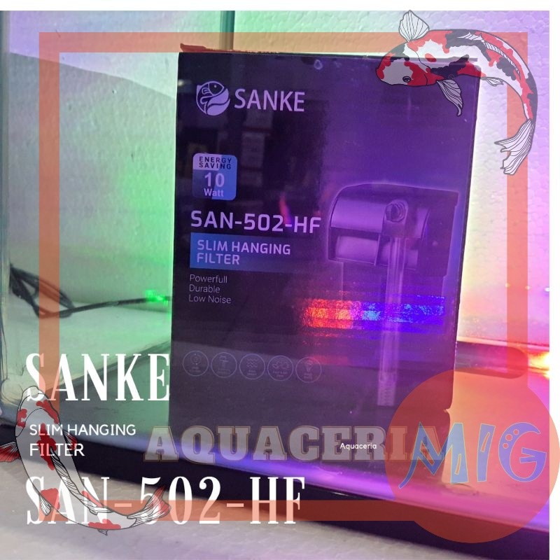 Filter Gantung Aquarium 40 cm to 60 Cm SANKE SAN 502 HF Hang on Filter