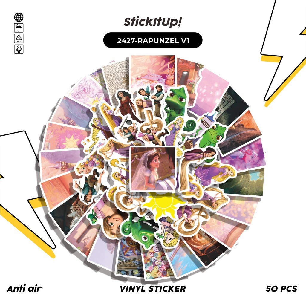 

COD✨ 50 Pcs Stiker RAPUNZEL V1 Lucu Anti Air Untuk Dekorasi Notebook Sepeda Skateboard Handphone DIY