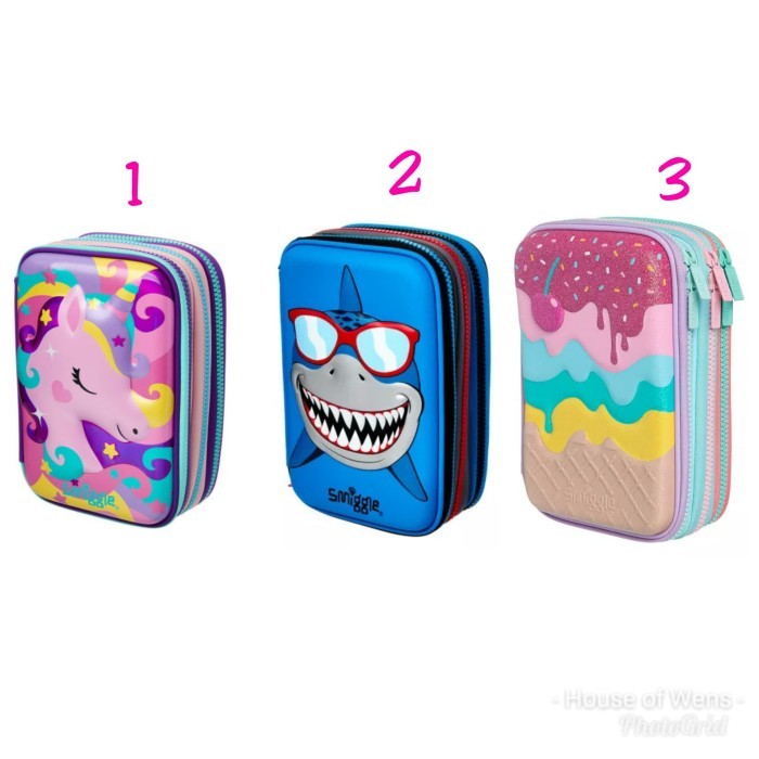 

[New]Promo SMIGGLE HIP HARDTOP TRIPLE UP PENCIL CASE - TEMPAT PENSIL SMIGGLE - Merah Muda