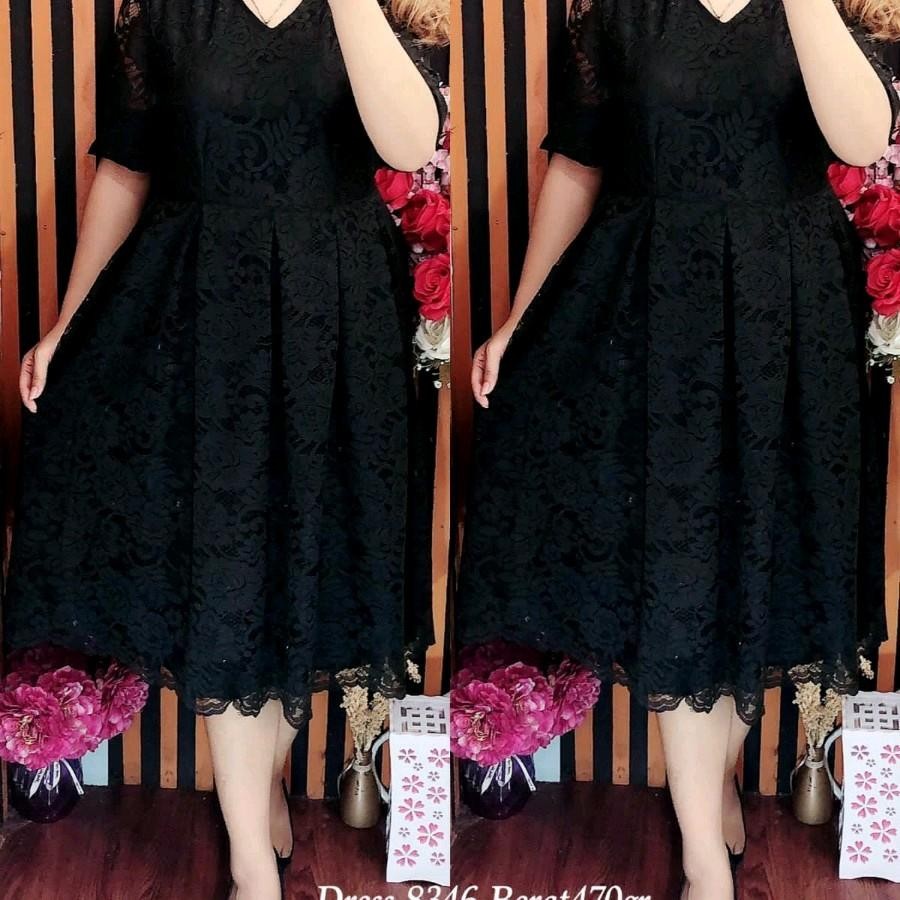 Dress Brokat Hitam
