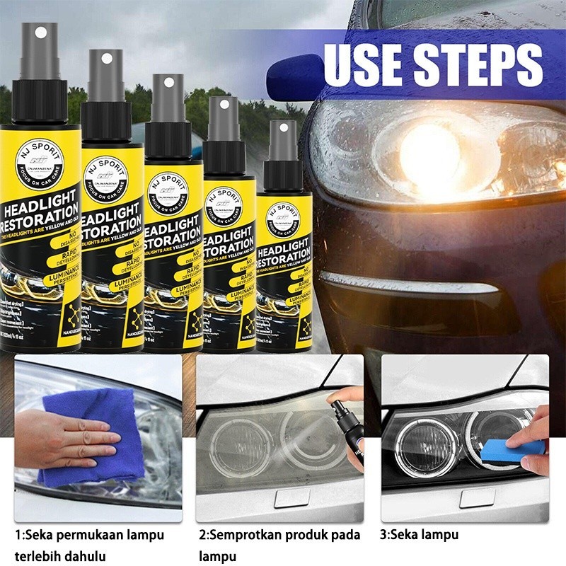 Headlight Restored / Pengkilap Mika Lampu / Headlamp Polish/Pembersih Kaca Lampu Mobil Kusam / Headl