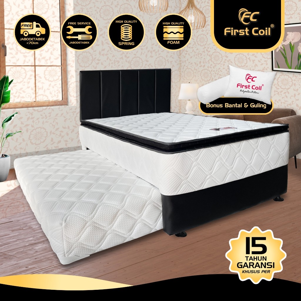 First Coil Springbed 2 in 1 Pillowtop - Kasur Springbed 2 in 1 Fullset