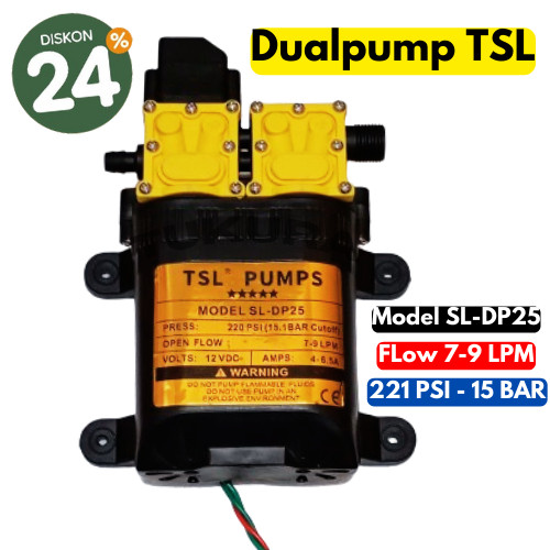 Pompa DC Dualpump SL-DP25 250PSI - TSL DUAL PUMP OTOMATIS