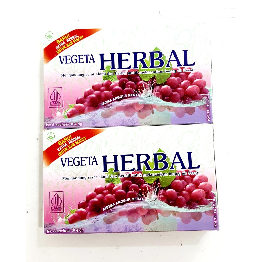 

Vegeta Herbal Anggur Box isi 6 Sachet - Vegeta herbal anggur adalah obat untuk melancarkan buang air besar