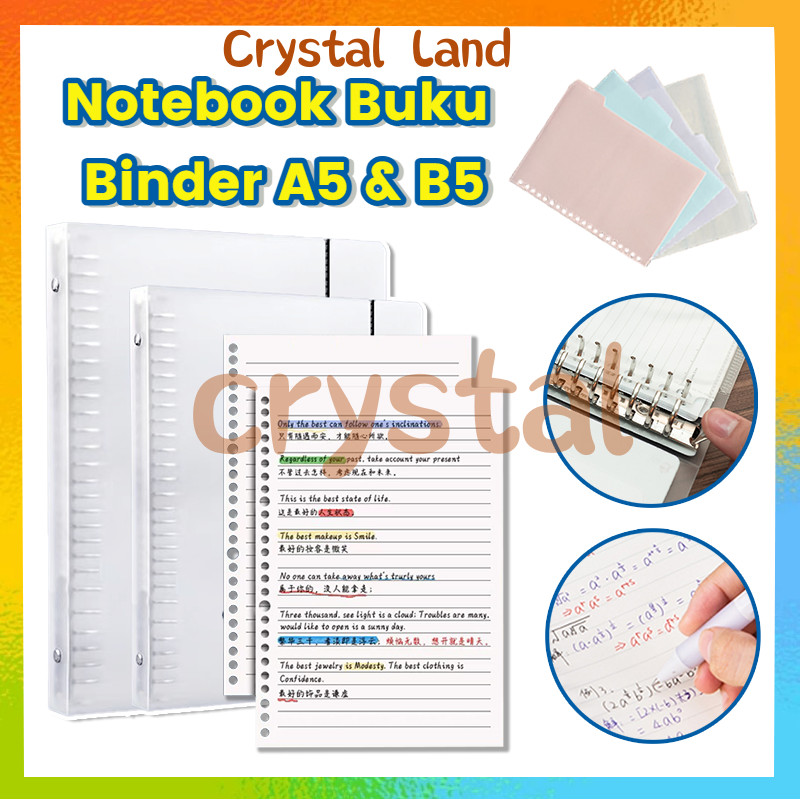 

B5 A5 Cover Binder Transparent Binder Bening Transparan Journal