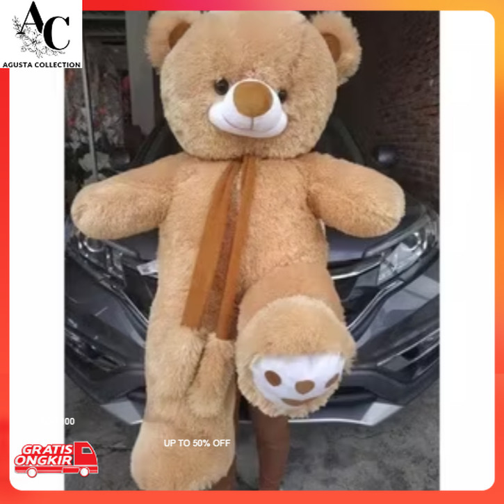 Boneka Lucu / Boneka Beruang Karakter Teddy Bear Jumbo Jojon & Syal Ukuran 1.1 meter,1.3 meter ,1.5 