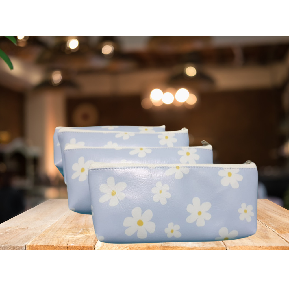 

Tempat pensil dompet serba guna Pensil case kembang flower blue