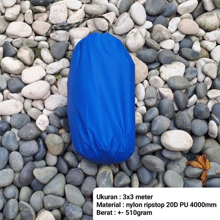 ✨TERLARIS - Flysheet 3x3 - The Woodstock Gear - Biru