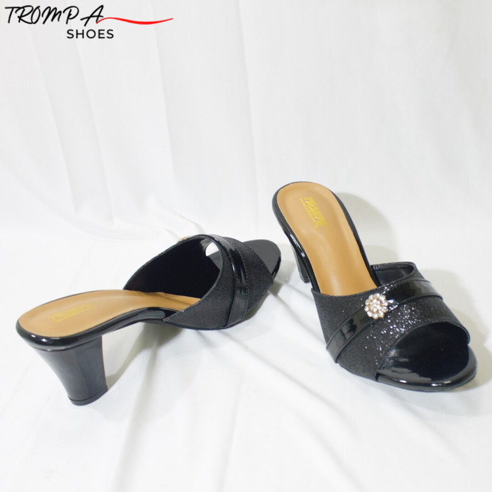 PROMO - Heels Wanita Jumbo Wedges Ukuran 41 Jumbo - Hitam, 42