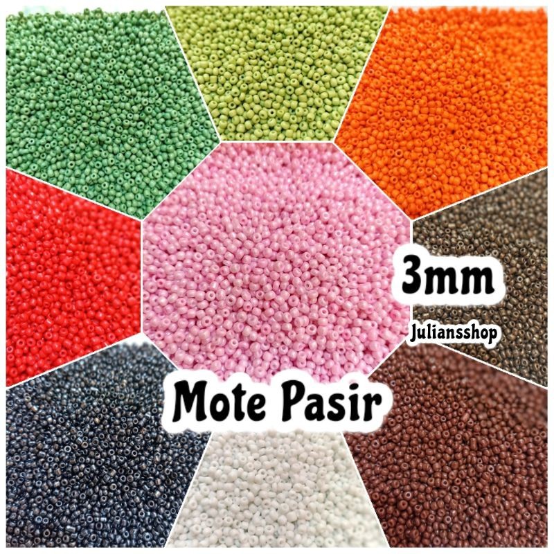 Terlaris [25 Gram] Mote Pasir 8/0 Monte Manik Gelang Kalung Cincin 3mm DIY Payet Borci Mote Pasir Hi