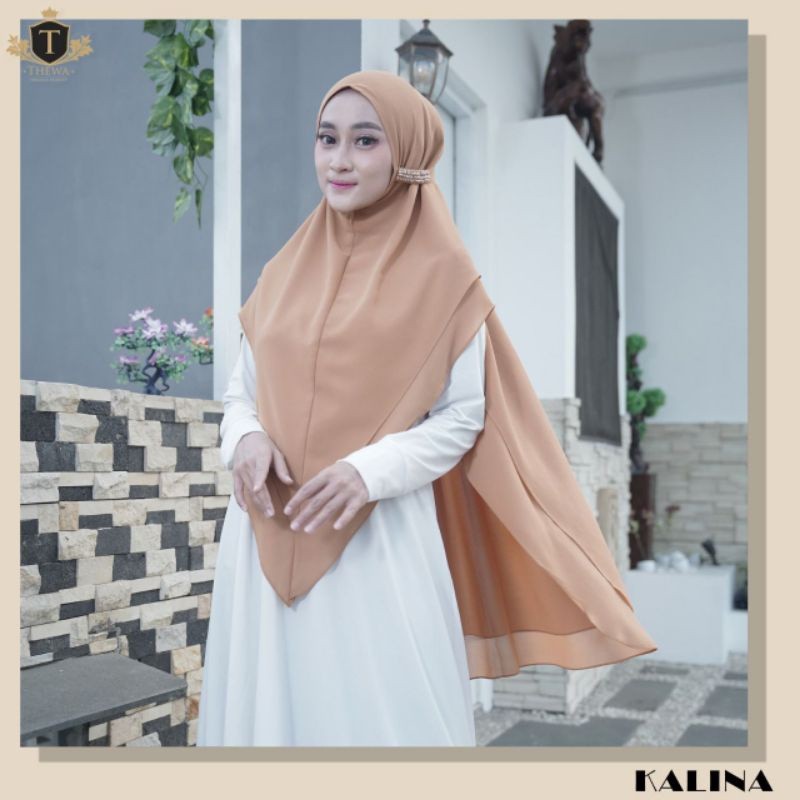 Thewa Khimar Kalina Ori Thewa ceruty babydoll non pet 2 layer jilbab instan khimar payet kerudung sy