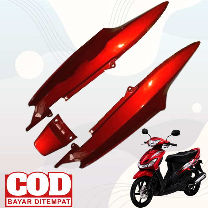 Cover body belakang  mio smile sporty tahun 2007 - 2012 - body kiri kanan mio smile warna Merah