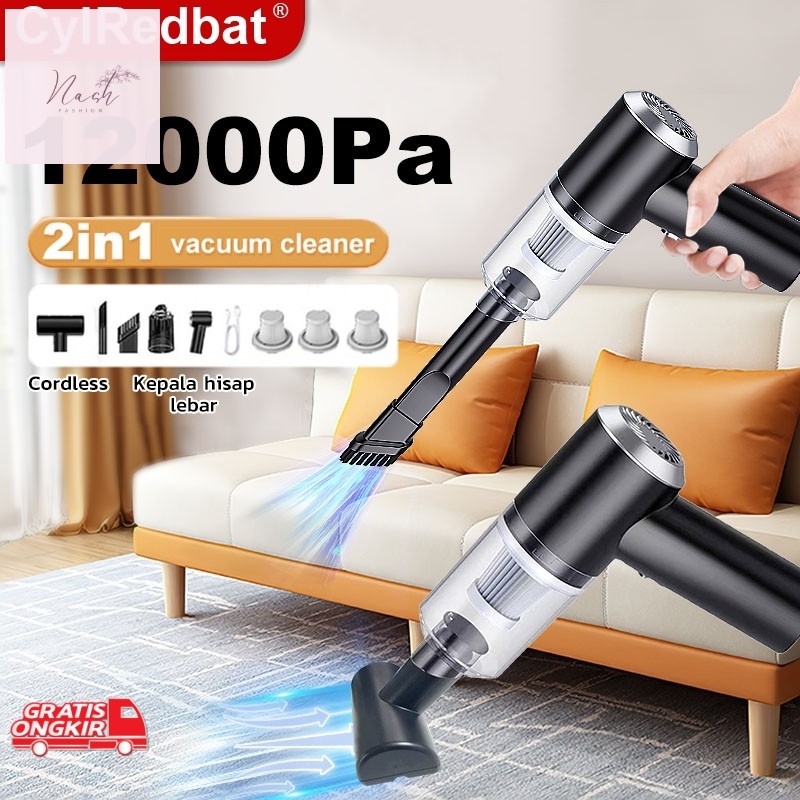 Perlatan Rumah / CylRedbat 12000Pa vacum cleaner penyedot debu Portable vacuum cleaner Cordless vacu