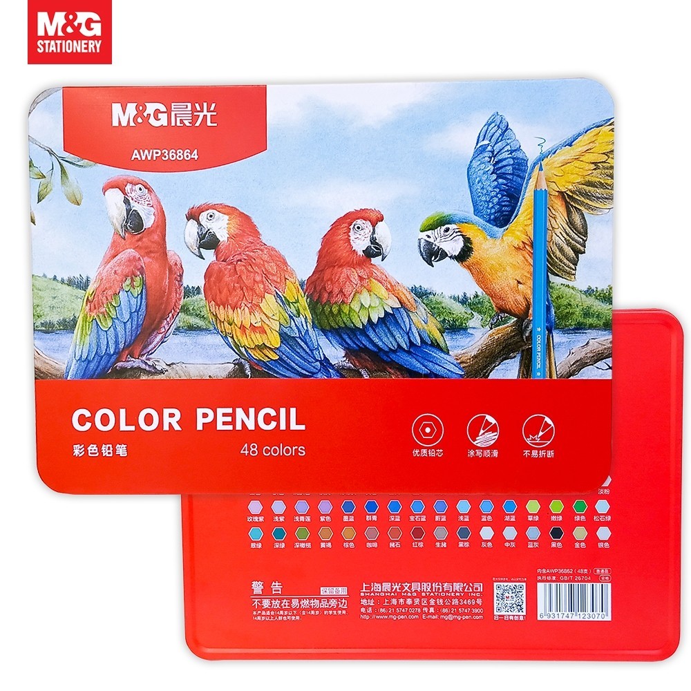 

Color Pencil M&G Tin Case Pensil Warna Kemasan Kaleng 24 36 48 Warna #AWP36862 #AWP36863 #AWP36864 - SHSNP