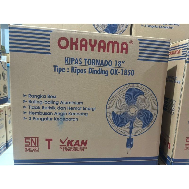 OKAYAMA Kipas Angin Tornado 18inch OK-1850 Dgn 3 keceptan sangat kencang OKAYAMA original bergaransi