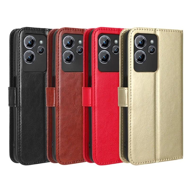 Flip casing Oukitel C32 Wallet cover High-grade fleece Car Slot Flip case Leather Stand Holder HandP