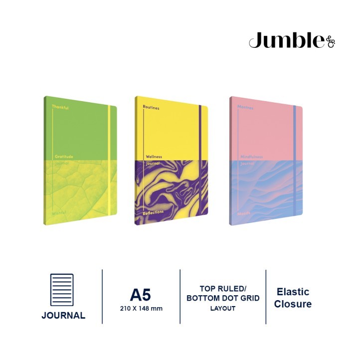 

Jumble and Co Two Minds - Gratitude / Mindfulness / Wellness A5 Journal Agenda Journal Notebook