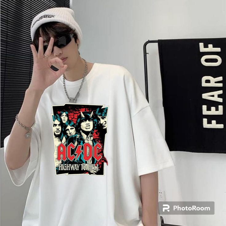 Kaos Pria Distro,kaos  ACDC Premium tshirt acdc Highway to hell(Pria & Wanita )Keren Premium Style S