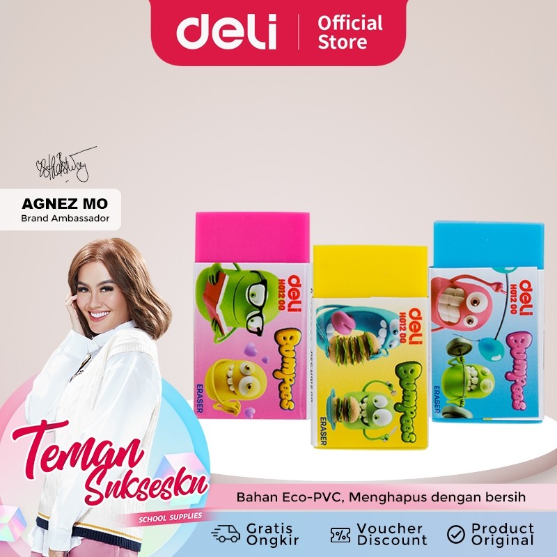 

Deli Penghapus Pensil Bahan Eco PVC Warna Cerah kualitas baik EH01200