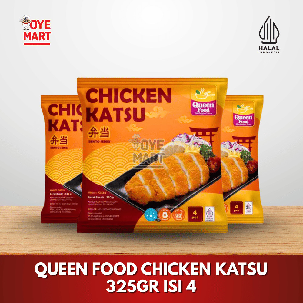 

QUEEN FOOD CHICKEN KATSU 325GR ISI 4 / AYAM KATSU