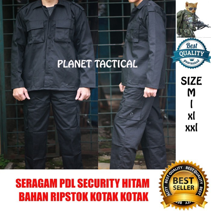 NEW SERAGAM PDL SECURITY HITAM SERAGAM BRIMOB BAJU SATPAM BAHAN RIPSTOK GROSIR