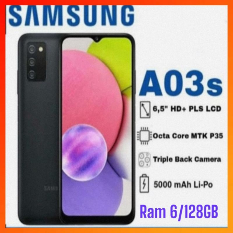 [PROMO] HP SAMSUNG A03s Ram 4+64GB & 6+128GB Fast Charging 15Watt + Camera 13 MP + Display 6,5 inche