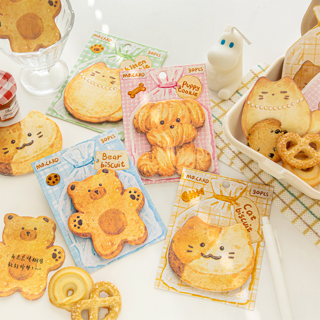 

4 Style 30pcs Cute Animal Cookies Memo Sticker Message Paper DIY Handmade Materials Scrapbook Background Decoration