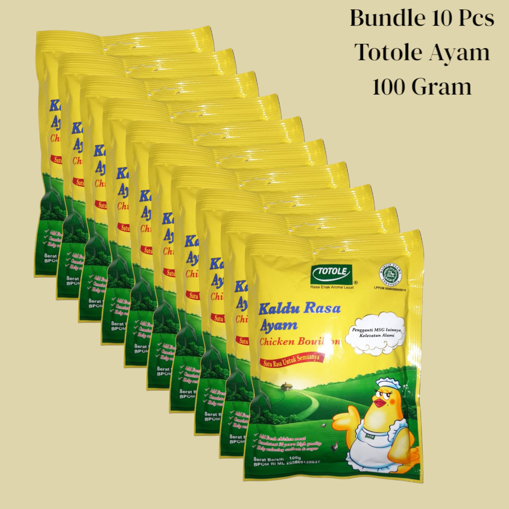 

Bundle 10 Pcs - Totole Kaldu Rasa Ayam 100Gram / Penyedap Rasa Ayam / Granulated Chicken Bouillon