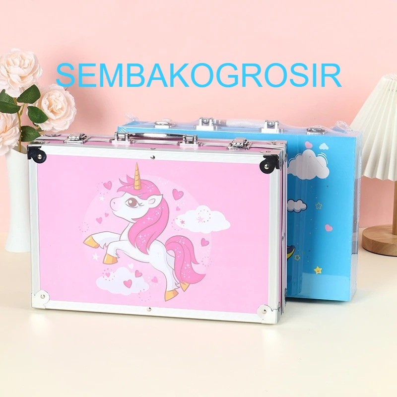 

SSG Crayon Set 53pcs M-53 Koper Aluminium Besi Krayon Pensil Warna 53 Pcs Box Alat Lukis Anak Koper Set