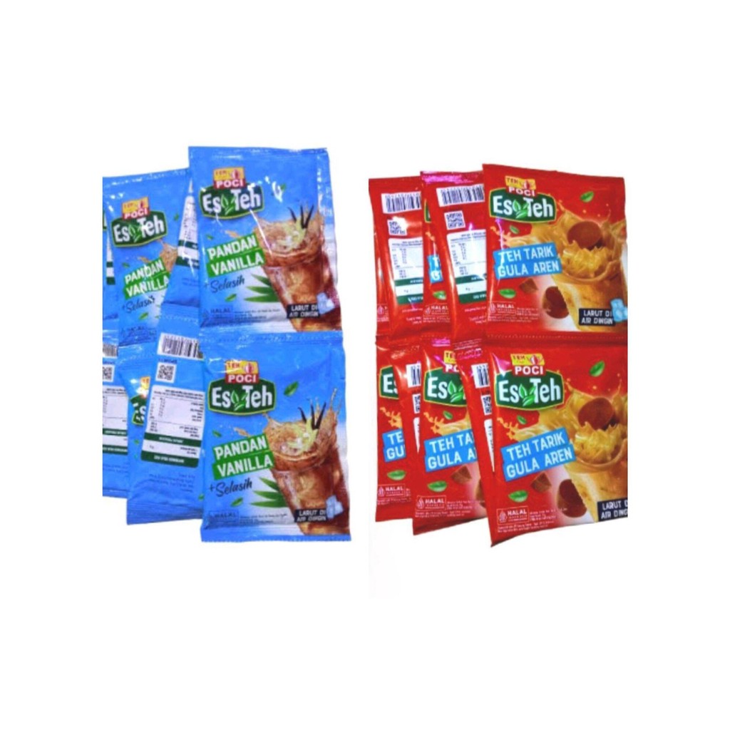 

Teh Poci Renteng isi 10 pcs / Es Teh Poci Tarik Gula Aren & Pandan Vanila isi 10 Sachet