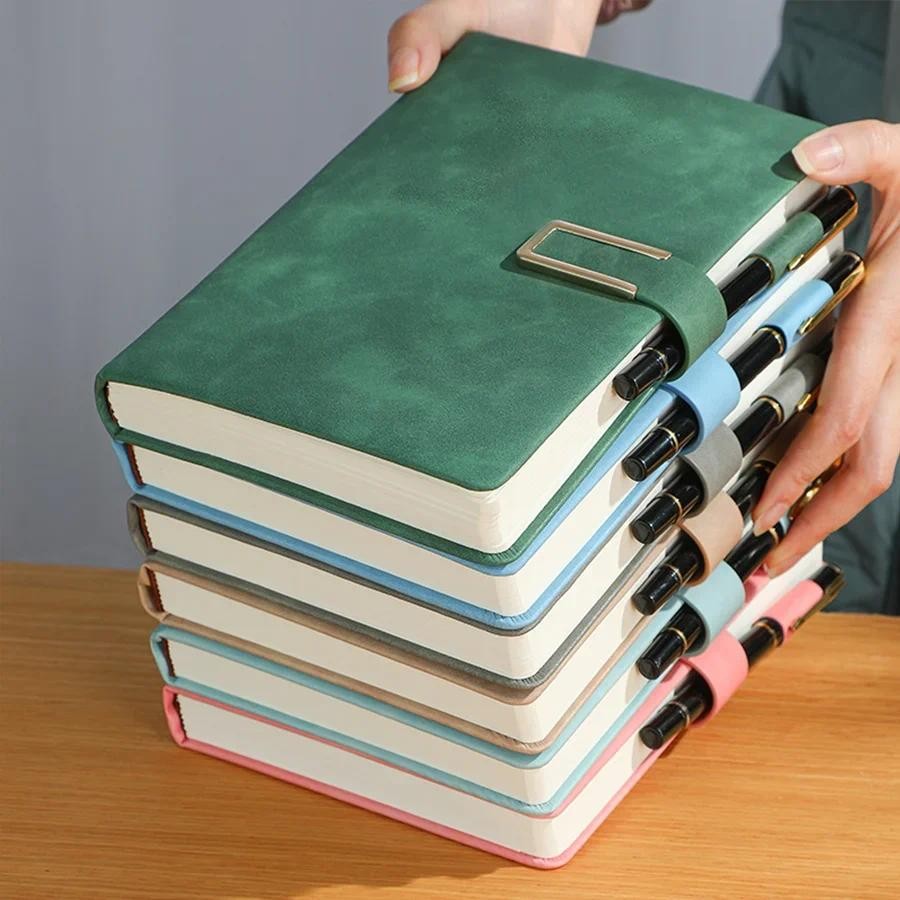 

Vintage A5 leather notebook with personalized soft cover - perfect for business meetings and college life