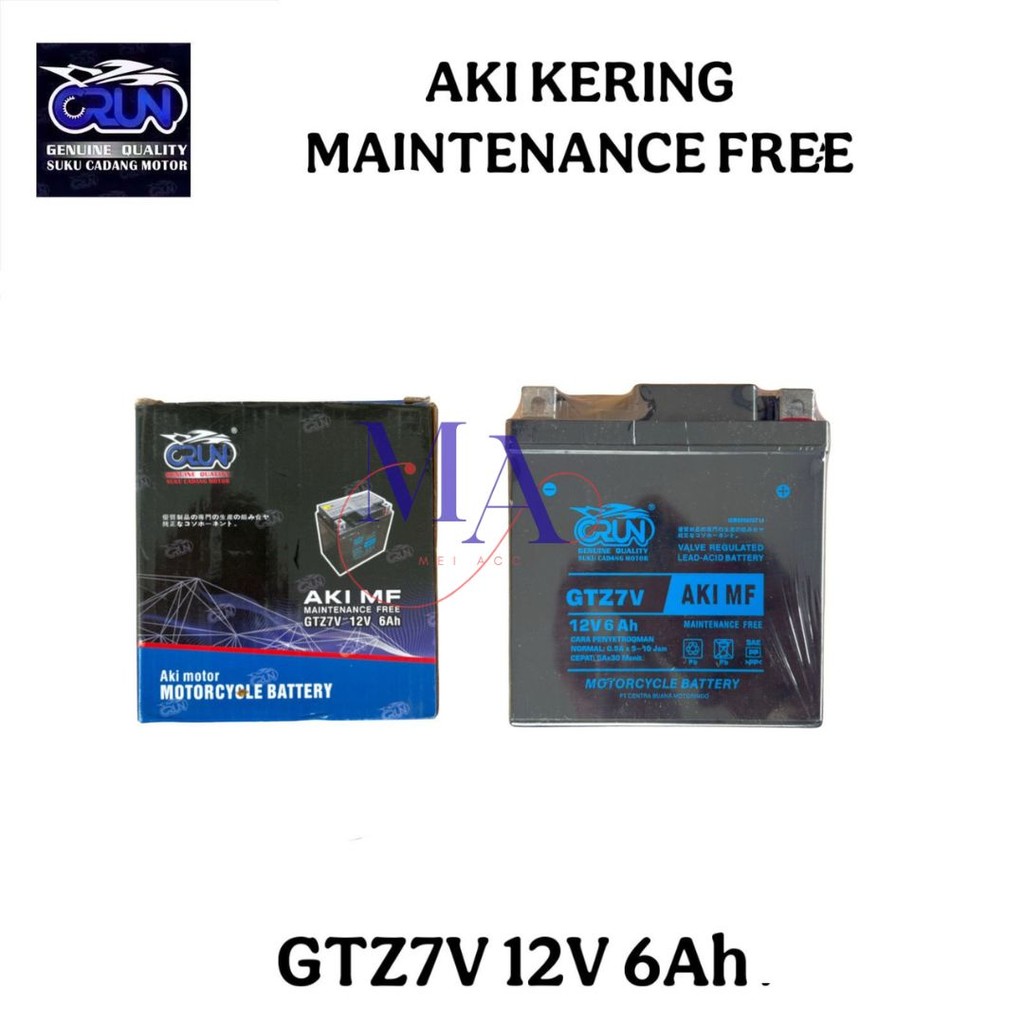 Crun Baterai Aki Motor GTZ7V 12V 6Ah Ampere Yamaha Nmax Aerox Lexy