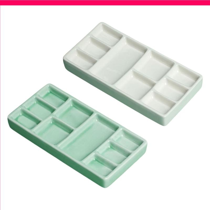 

R0JF 9 Wells Paint Mixing Tray Watercolor Oil Painting Palette for Artist Student