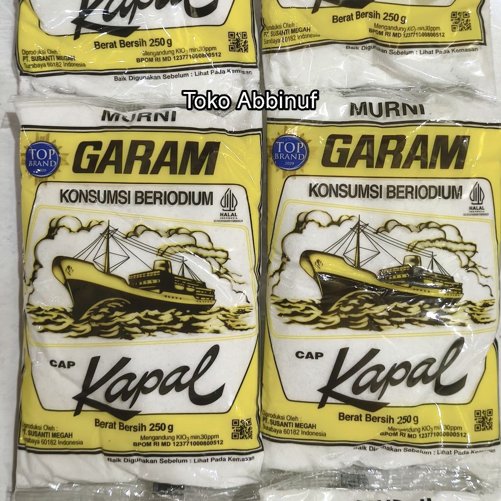 

1 PCS - GARAM CAP KAPAL 250g - GARAM KONSUMSI BERYODIUM - GARAM DAPUR