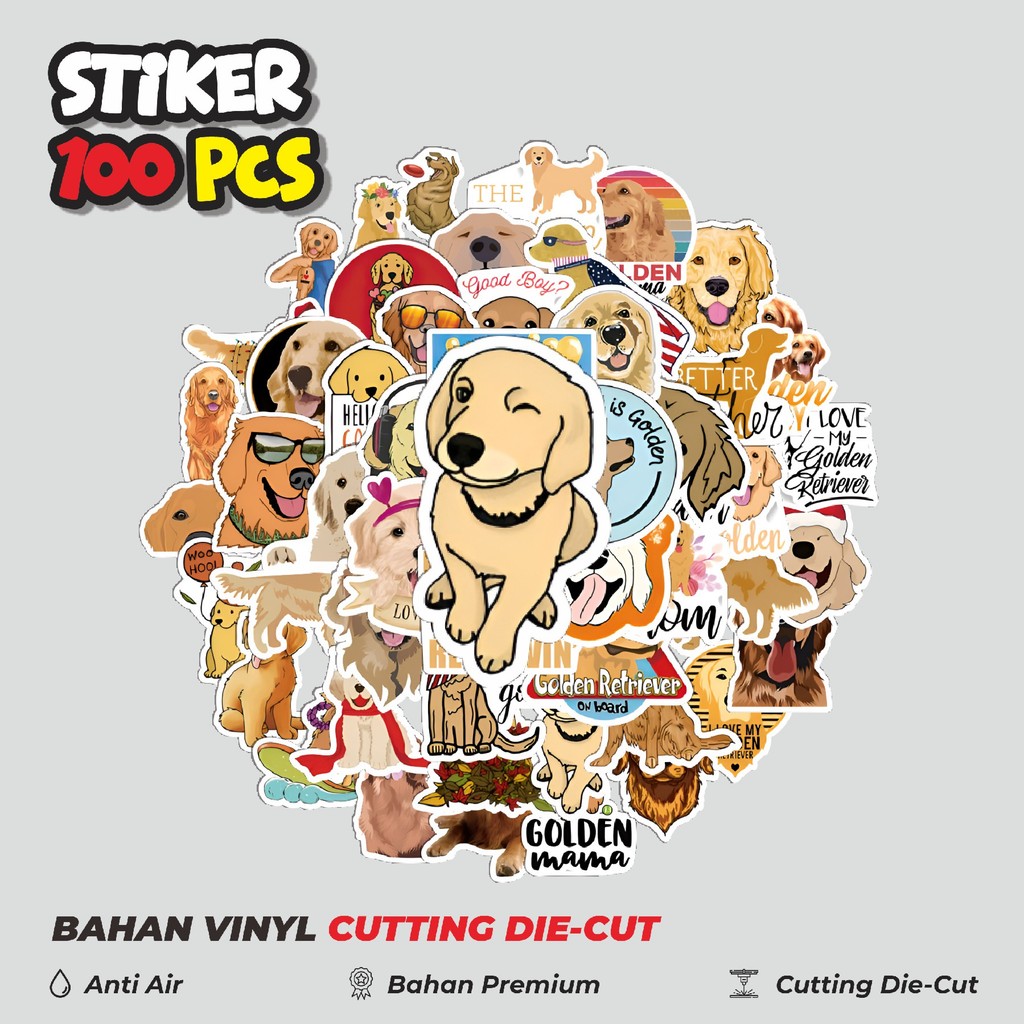 

Terbaru! 50 pcs Stiker Golden Dog [anjing emas] Dekorasi Lucu Kreatif untuk Notebook, Skateboard, HP