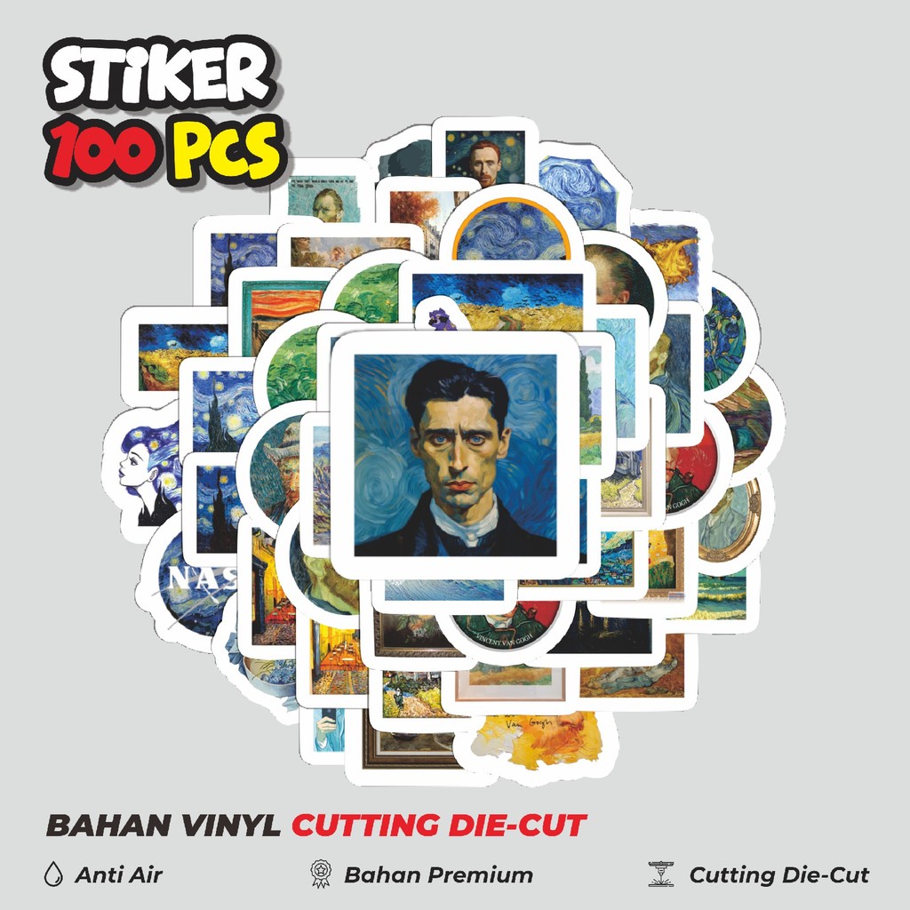 

Terbaru! 50 pcs Stiker Van Gogh Dekorasi Lucu Kreatif untuk Notebook, Skateboard, HP