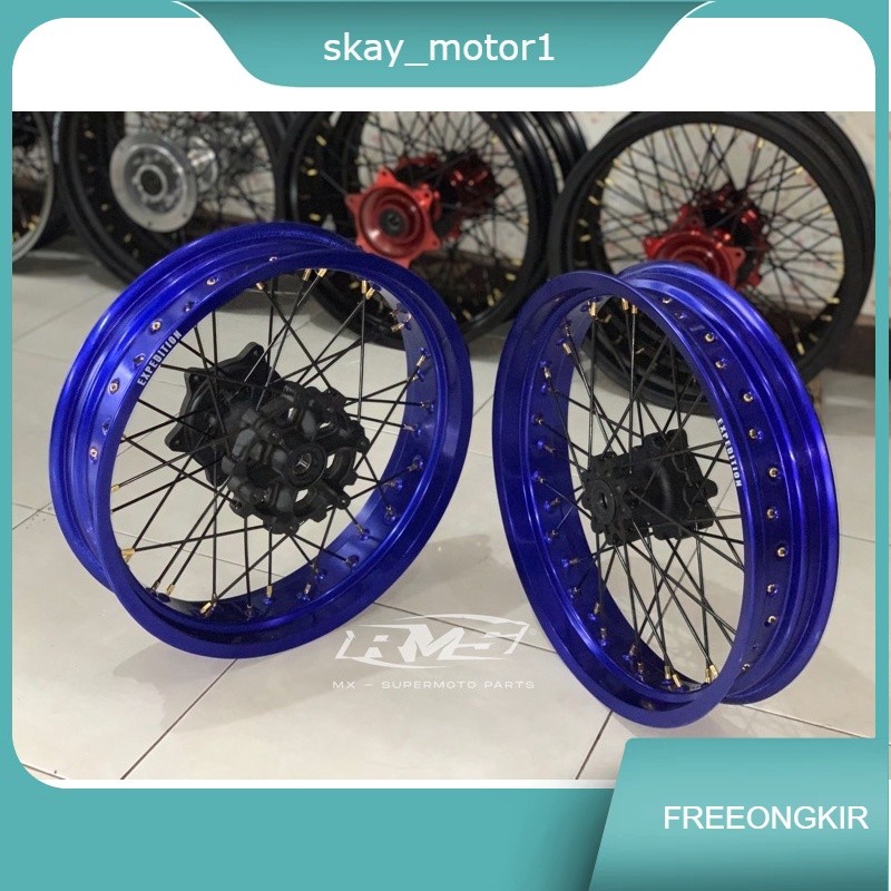WHEELSET SUPERMOTO MOTOR HONDA CRF YAMAHA WR155R SET VELG EXPEDITION