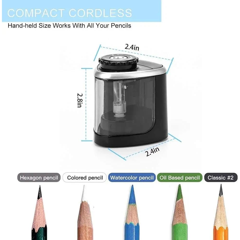 

Portable Electric Pencil Sharpeners Fast Sharpen for Colored Sketch Writing Pencils(6-8mm) School Student Classroom Office Art