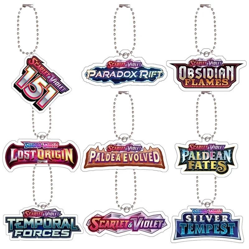 

Cartoon Pokemon Series Ptcg Live Logo Diy Acrylic Keychain Creative Game Collection Card Self-Made Bag Decoration Pendant Gift
